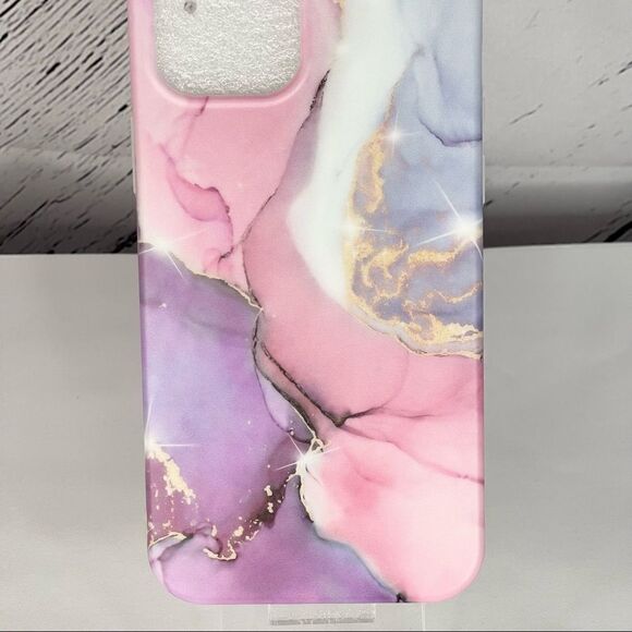 Marble Look iPhone Case for 12 Pro Max-Purple/Pink/White - Picture 2 of 4